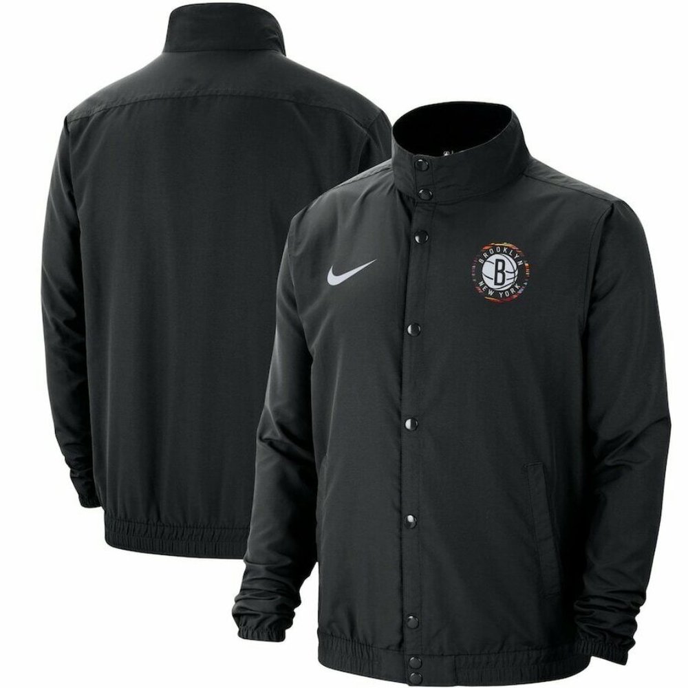 Nike NBA Brooklyn Nets City Edition Courtside Full-Snap Jacket CD3036-010 Men